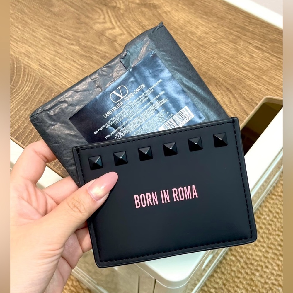 Valentino Black Studded Cardholder